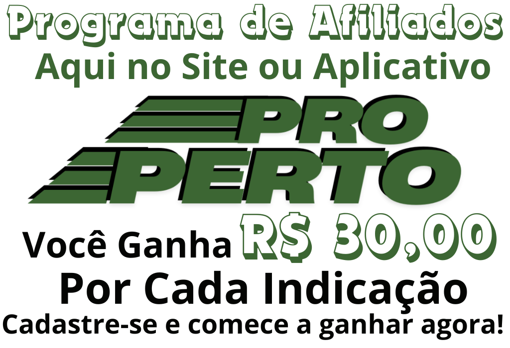 Banner do programa de afiliados do site/Aplicativo Properto